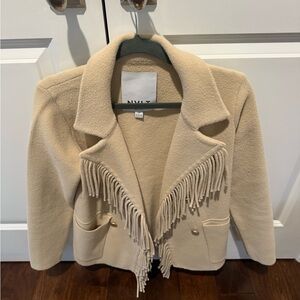 NVLT Beige Fringe Pea Coat